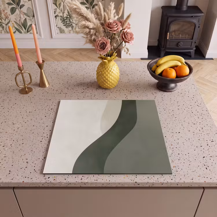Protection plaque induction - Japandi - Vert - Abstrait - Moderne — 3