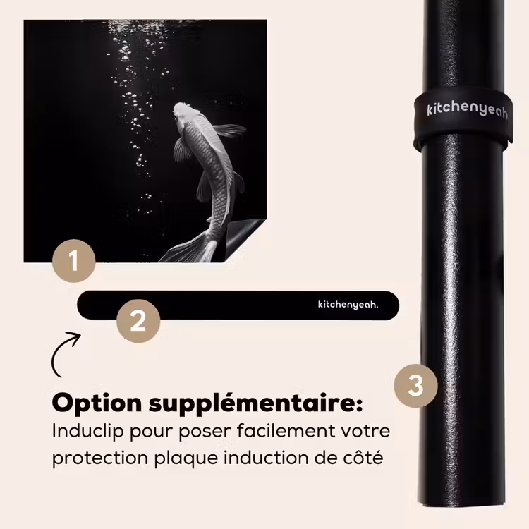 Protection plaque induction - Koi - Poisson - Blanc - Noir — 8