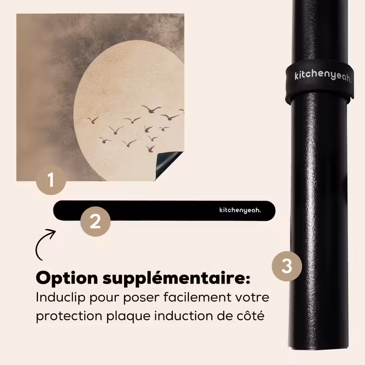 Protection plaque induction - Oiseau - Beige - Japandi — 8