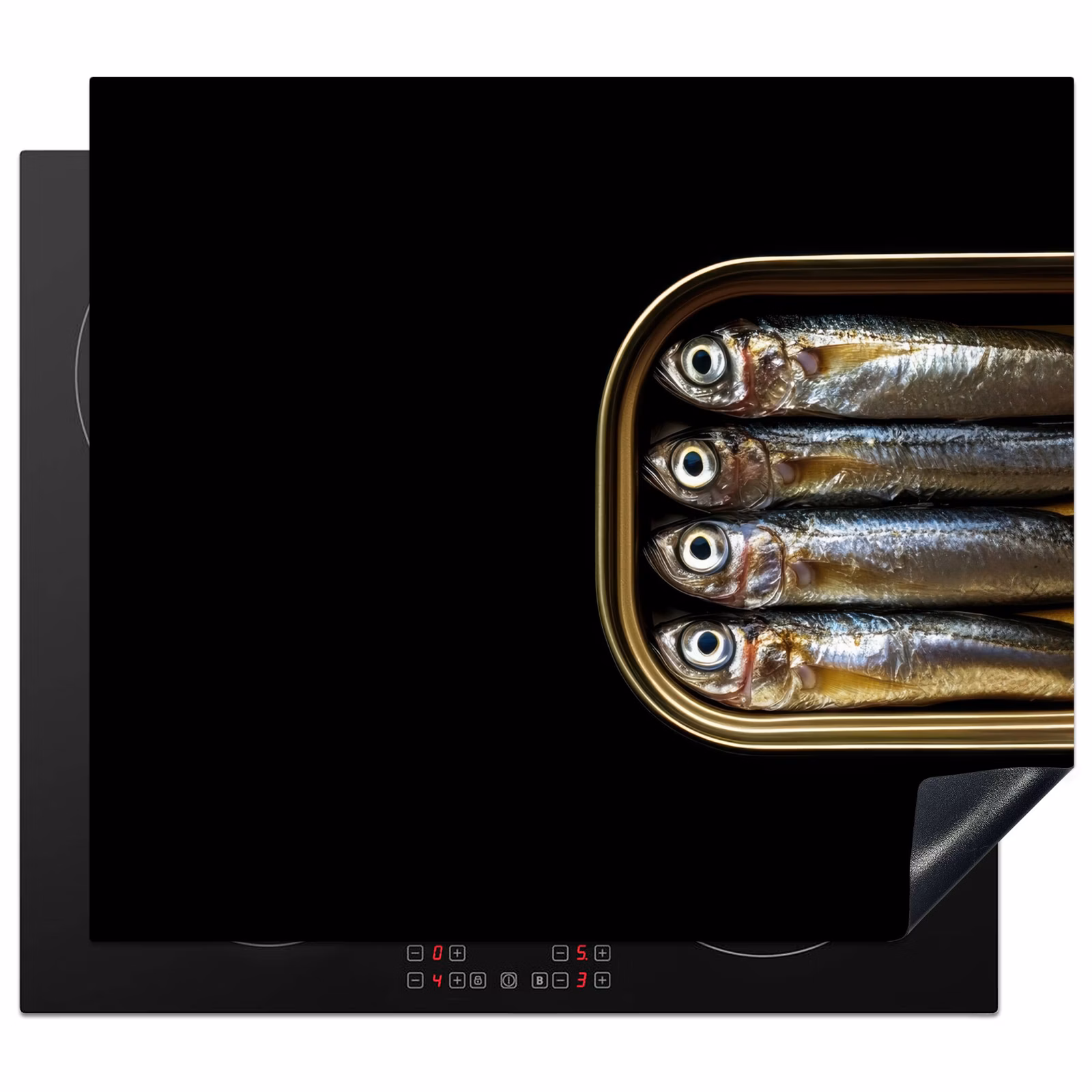 Protection plaque induction - Sardines - Boîte - Noir - Poisson — 1