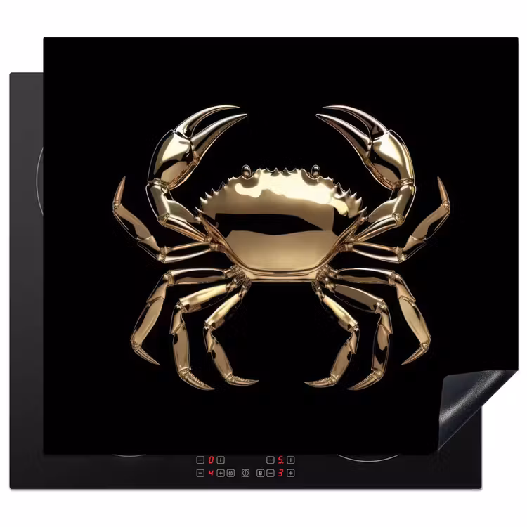Protection plaque induction - Or - Crabe - Animaux - Noir — 1
