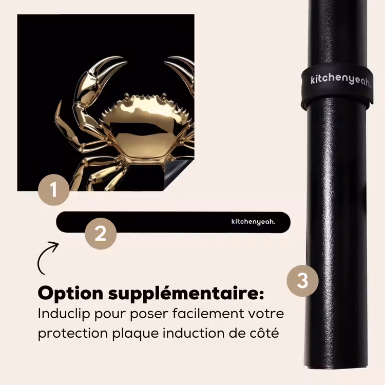 Protection plaque induction - Or - Crabe - Animaux - Noir — 8