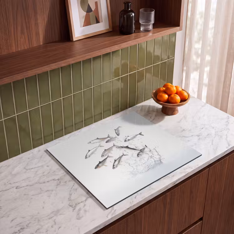 Protection plaque induction - Poisson - Eau - Blanc — 4