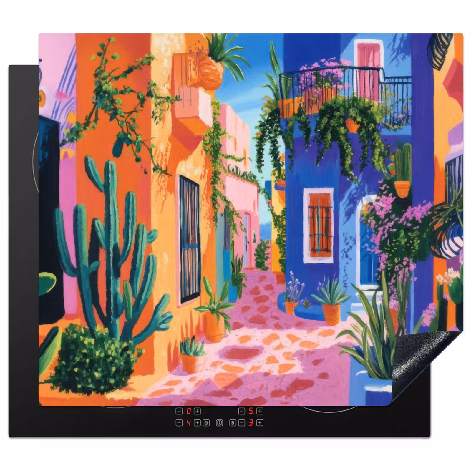 Protection plaque induction - Jaune - Bleu - Orange - Maison — 1