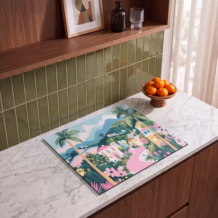 Protection plaque induction - Coloré - Maisons - Collines - Rose — 4