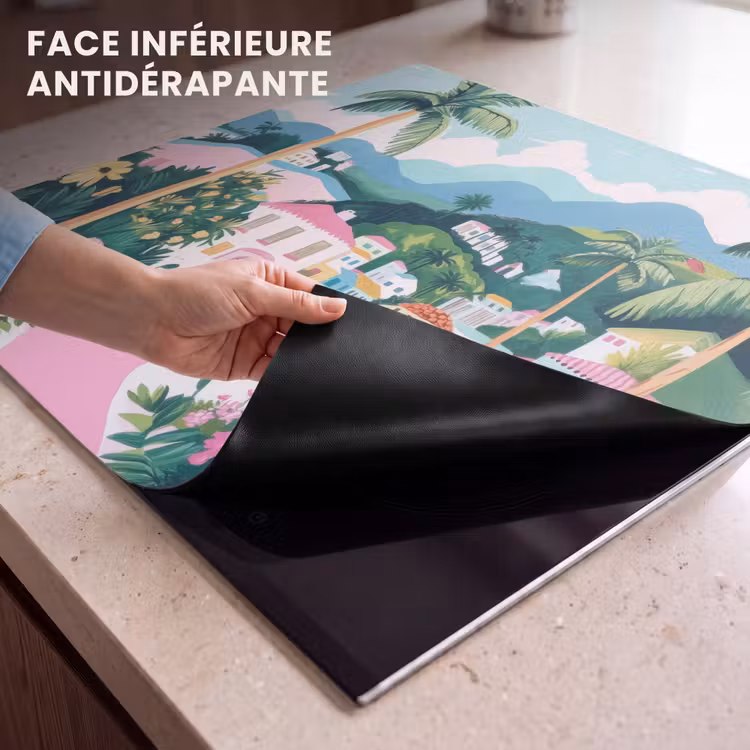 Protection plaque induction - Coloré - Maisons - Collines - Rose — 7