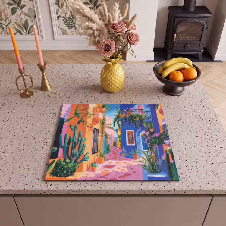 Protection plaque induction - Jaune - Bleu - Orange - Maison — 3