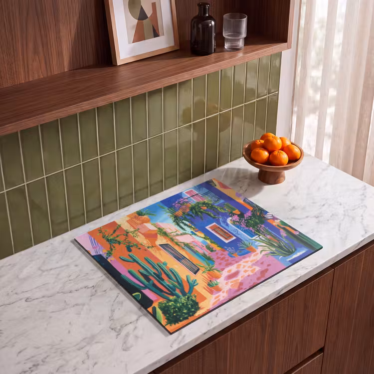 Protection plaque induction - Jaune - Bleu - Orange - Maison — 4