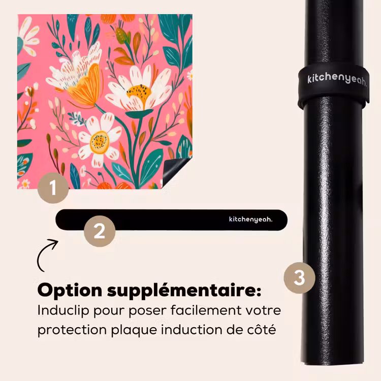 Protection plaque induction - Rose - Fleurs - Blanc - Orange — 8