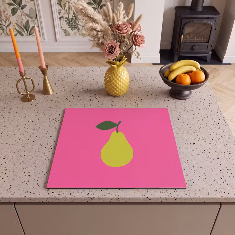 Protection plaque induction - Illustration - Fruit - Poire - Vert — 3