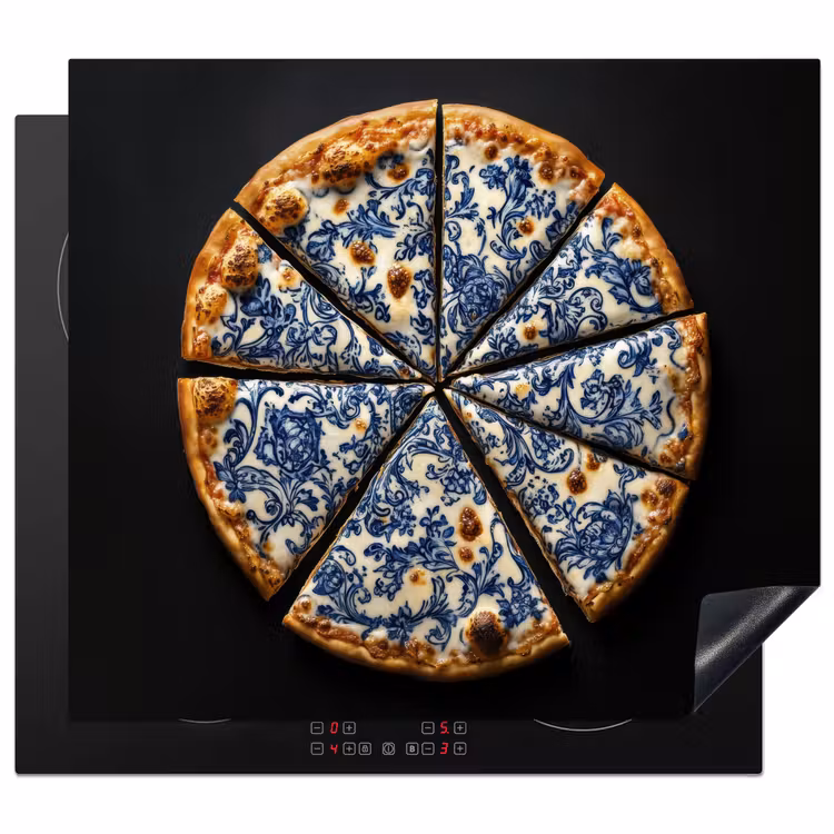 Protection plaque induction - Pizza - Alimentation - Bleu de Delft — 1