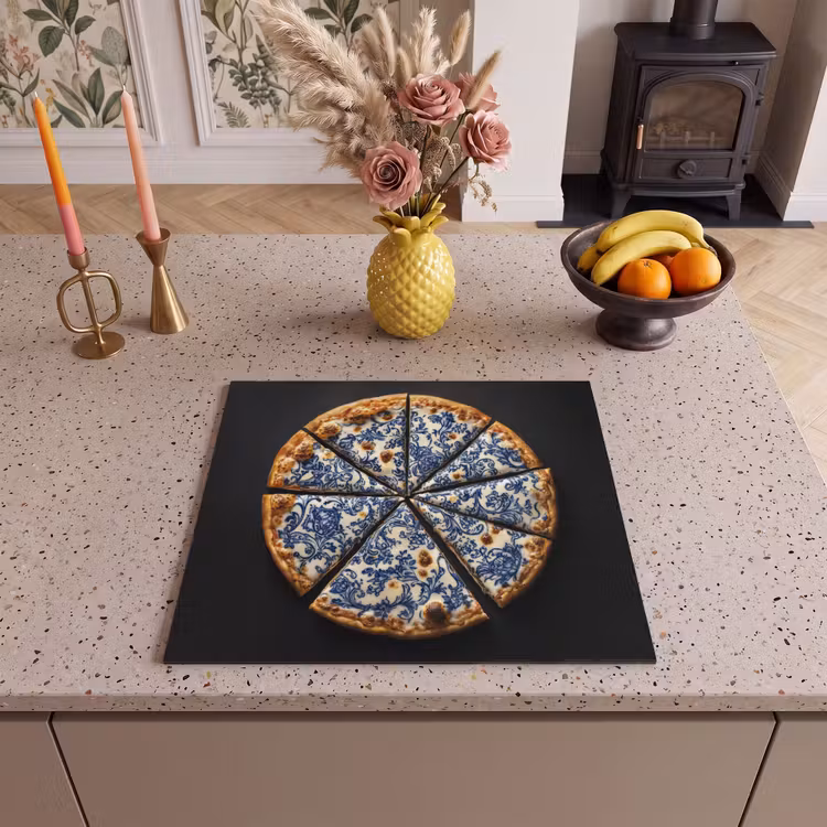 Protection plaque induction - Pizza - Alimentation - Bleu de Delft — 3