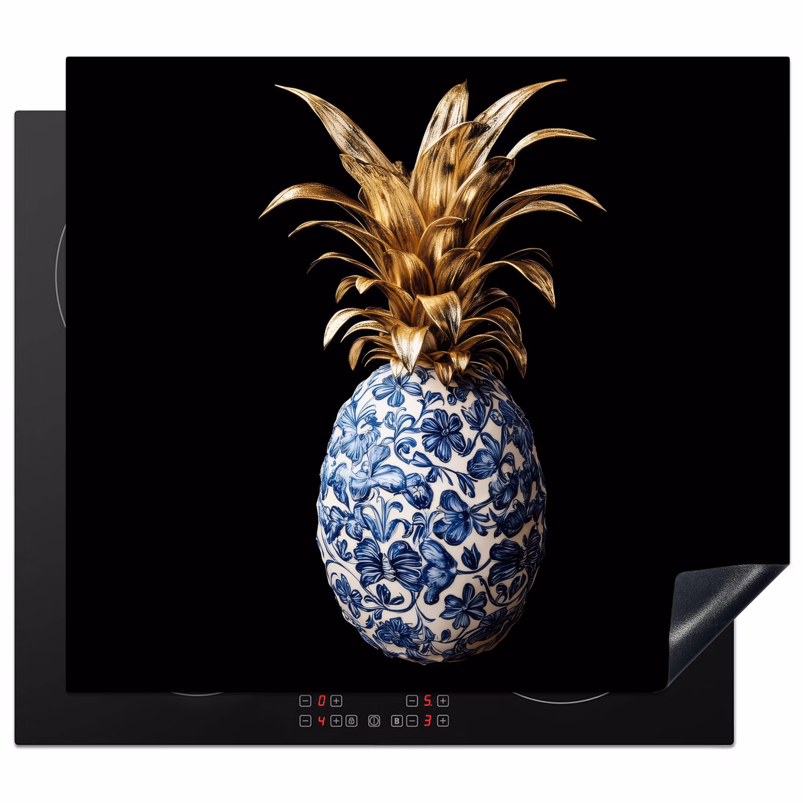 Protection plaque induction - Ananas - Motif floral - Or - Delftware — 1