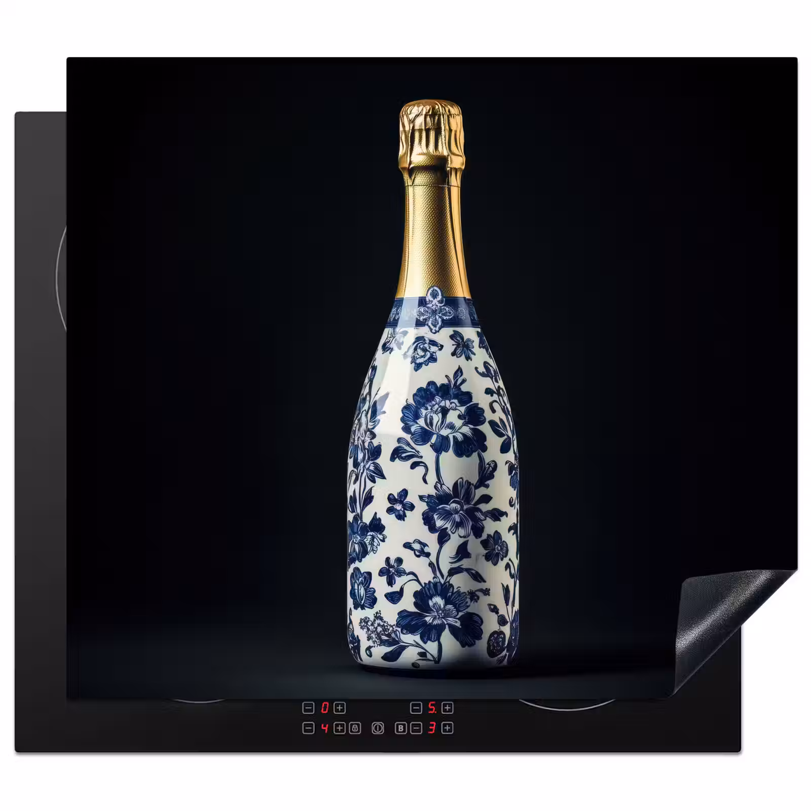Protection plaque induction - Champagne - Fleurs - Or - Chic — 1