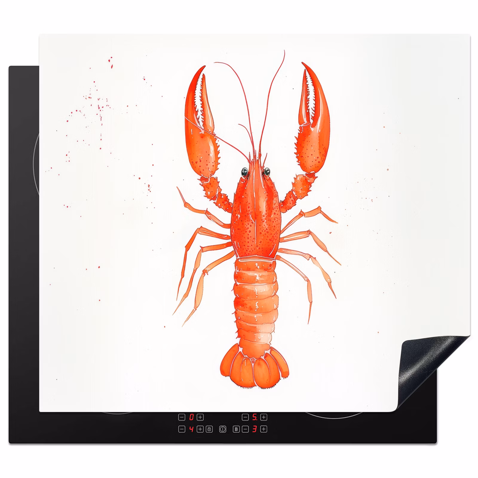 Protection plaque induction - Homard - Aquarelle - Orange — 1