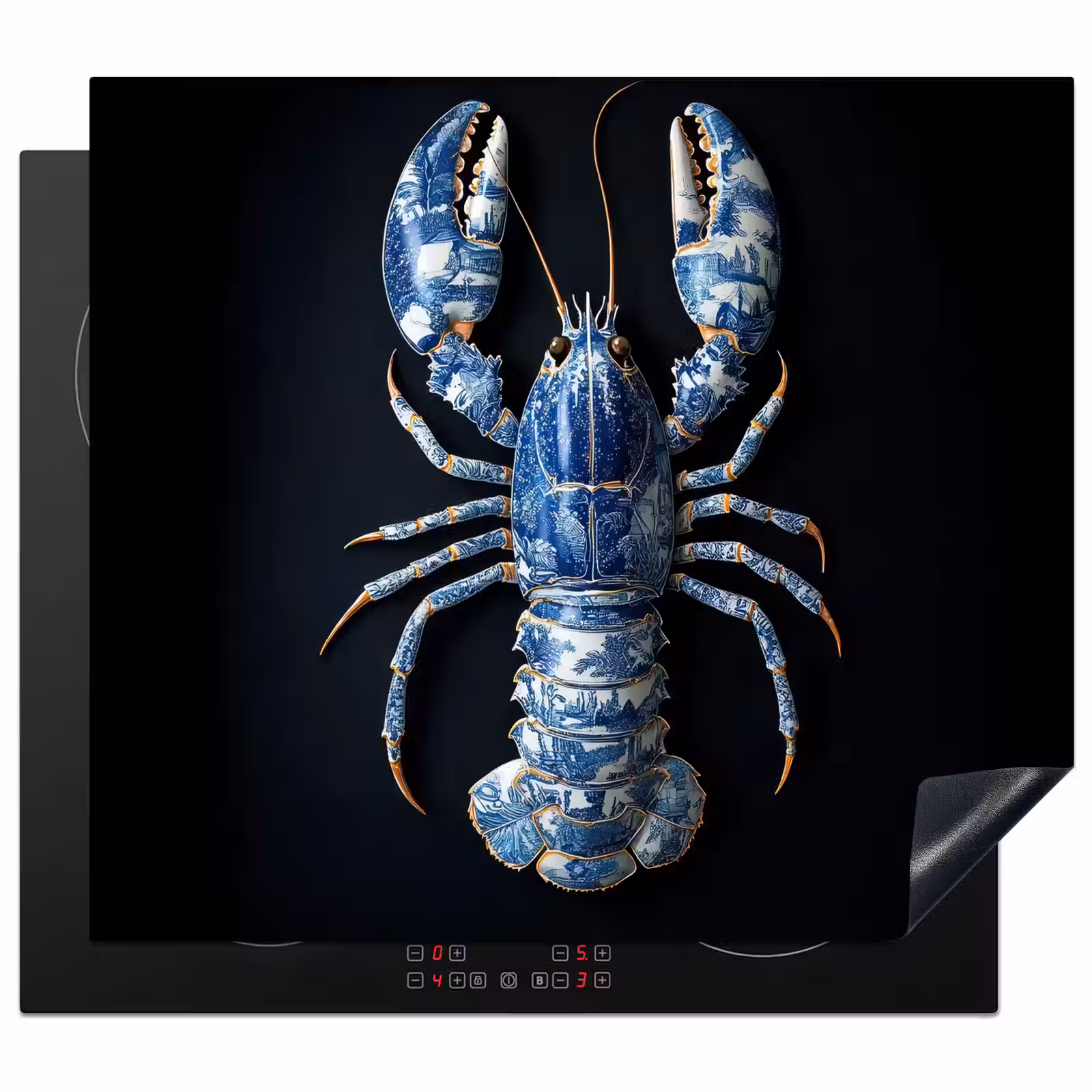 Protection plaque induction - Homard - Bleu de Delft - Bouclier - Robuste — 1