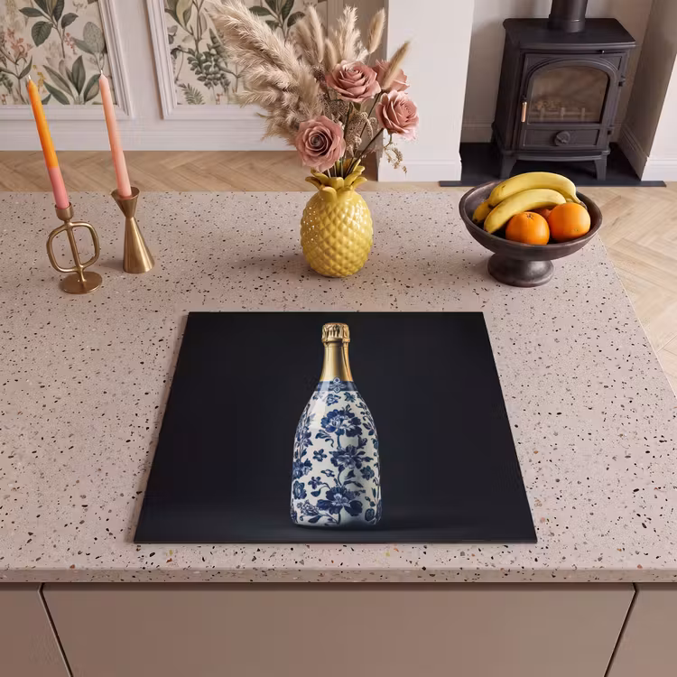 Protection plaque induction - Champagne - Fleurs - Or - Chic — 3