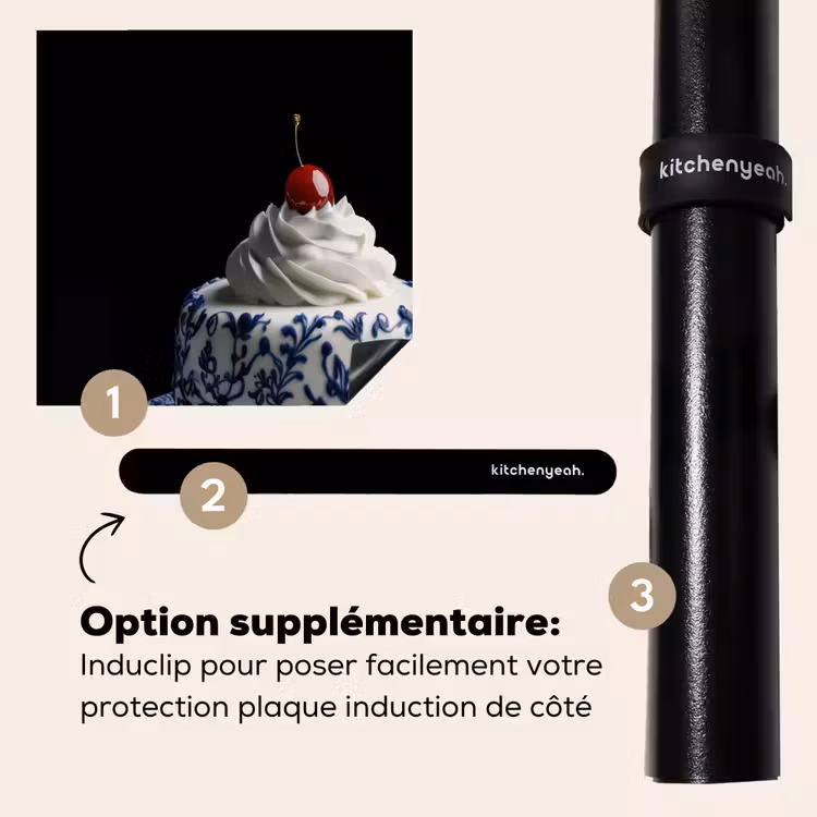 Protection plaque induction - Gâteau - Crème fouettée - Cerise - Assiette - Bleu de Delft — 8