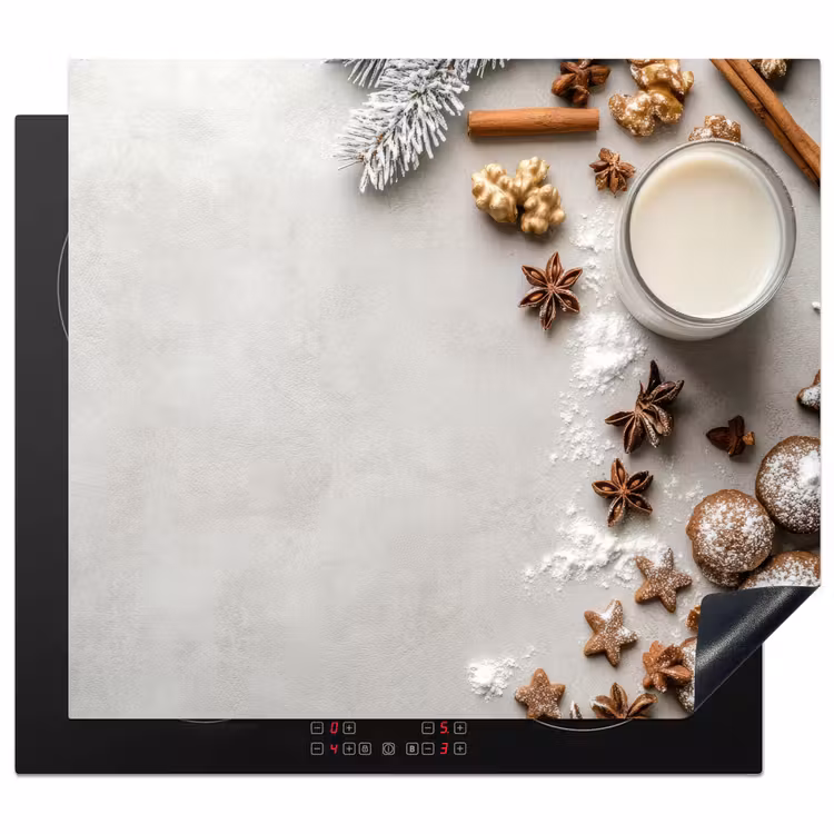 Protection plaque induction - Herbes - Hiver - Lait - Béton — 1