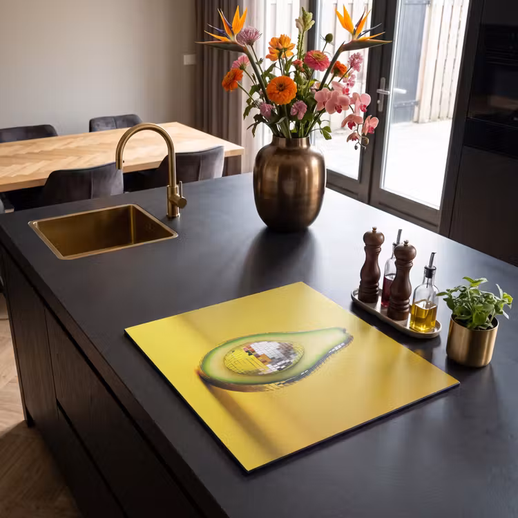 Protection plaque induction - Avocado - Discoball - Jaune - Paillettes — 2