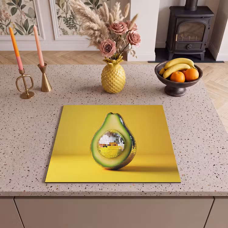 Protection plaque induction - Avocado - Discoball - Jaune - Paillettes — 3