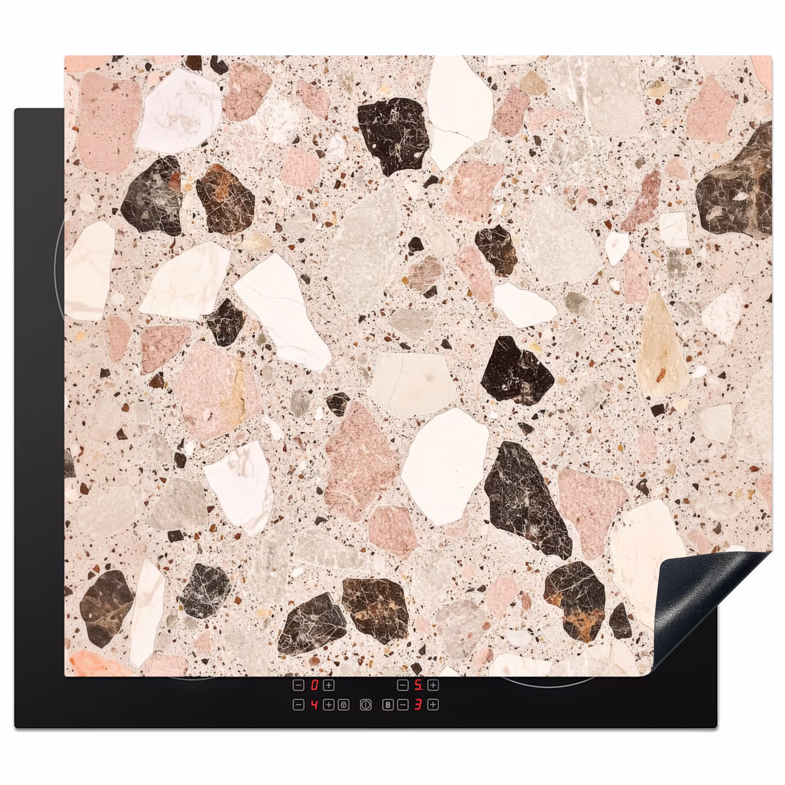 Protection plaque induction - Léger - Rose - Terrazzo - Pierres — 1