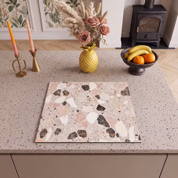 Protection plaque induction - Léger - Rose - Terrazzo - Pierres — 3