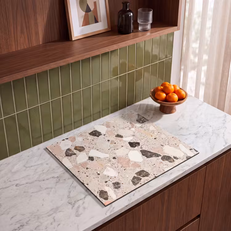 Protection plaque induction - Léger - Rose - Terrazzo - Pierres — 4
