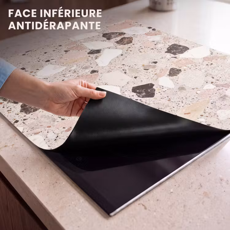 Protection plaque induction - Léger - Rose - Terrazzo - Pierres — 7