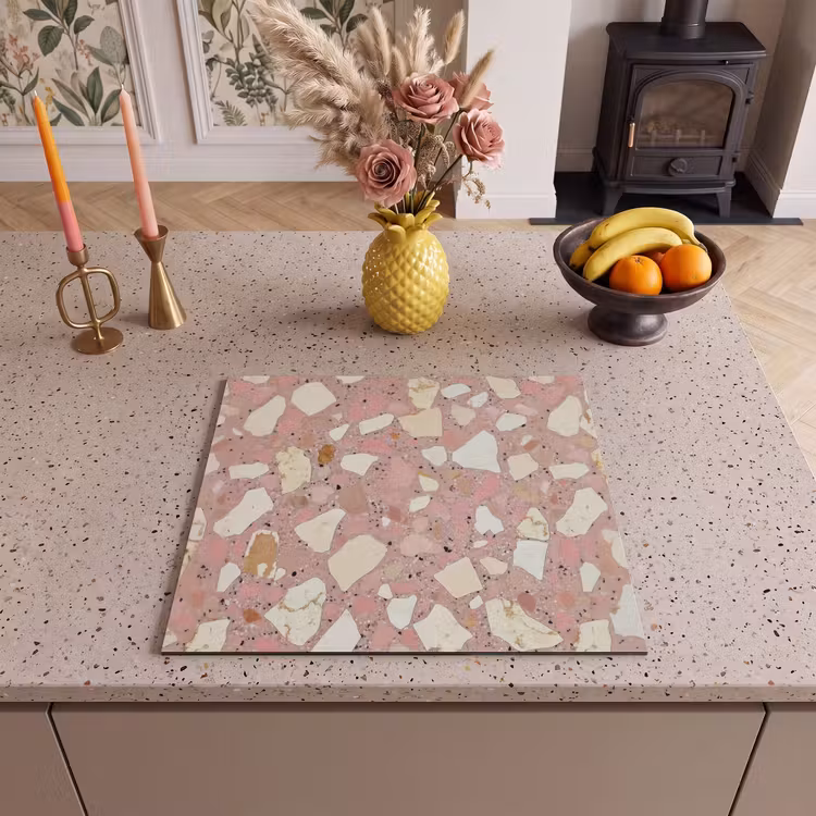 Protection plaque induction - Rose - Décoration - Pierres - Terrazzo — 3