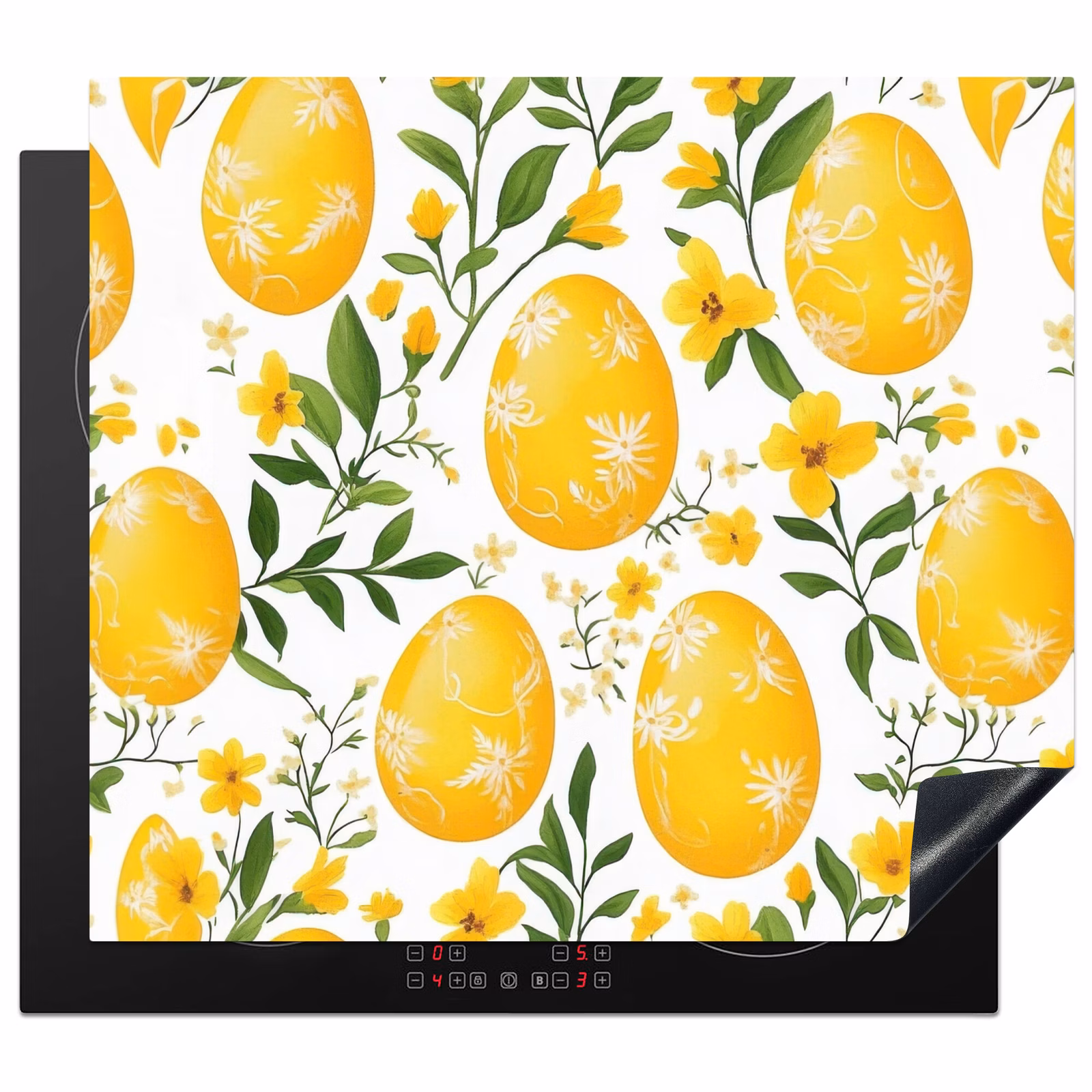 Protection plaque induction - Fleurs - Oeufs de Pâques - Jaune — 1