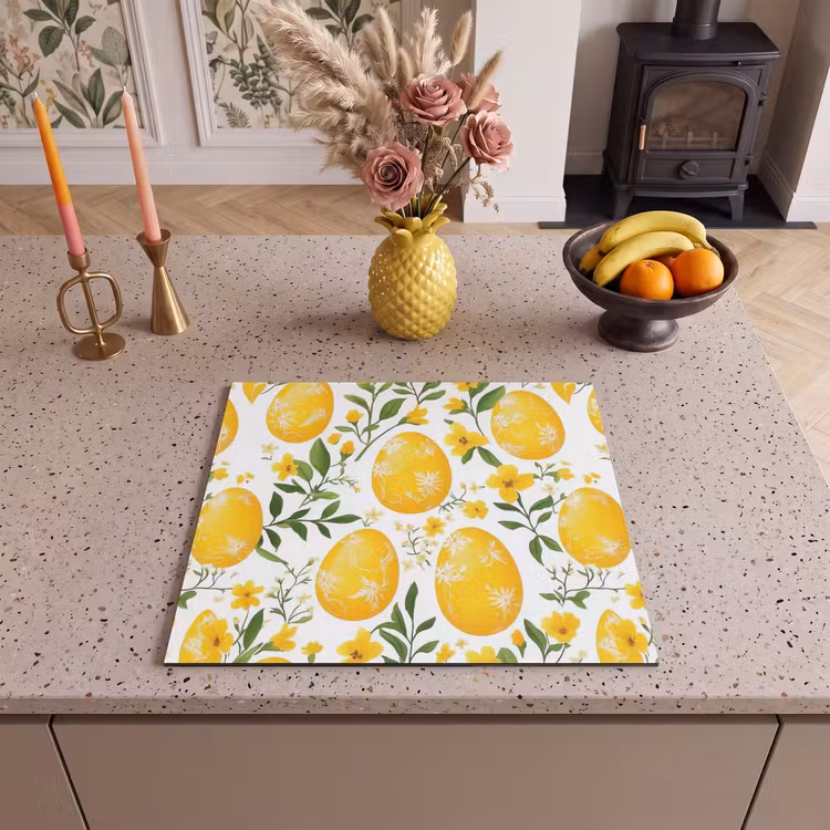 Protection plaque induction - Fleurs - Oeufs de Pâques - Jaune — 3