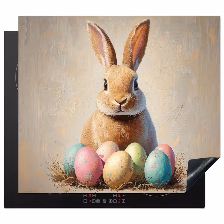 Protection plaque induction - Lapin de Pâques - Pastel - Oeufs — 1
