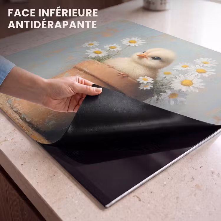 Protection plaque induction - Pot de fleurs - Poussin - Fleurs — 7