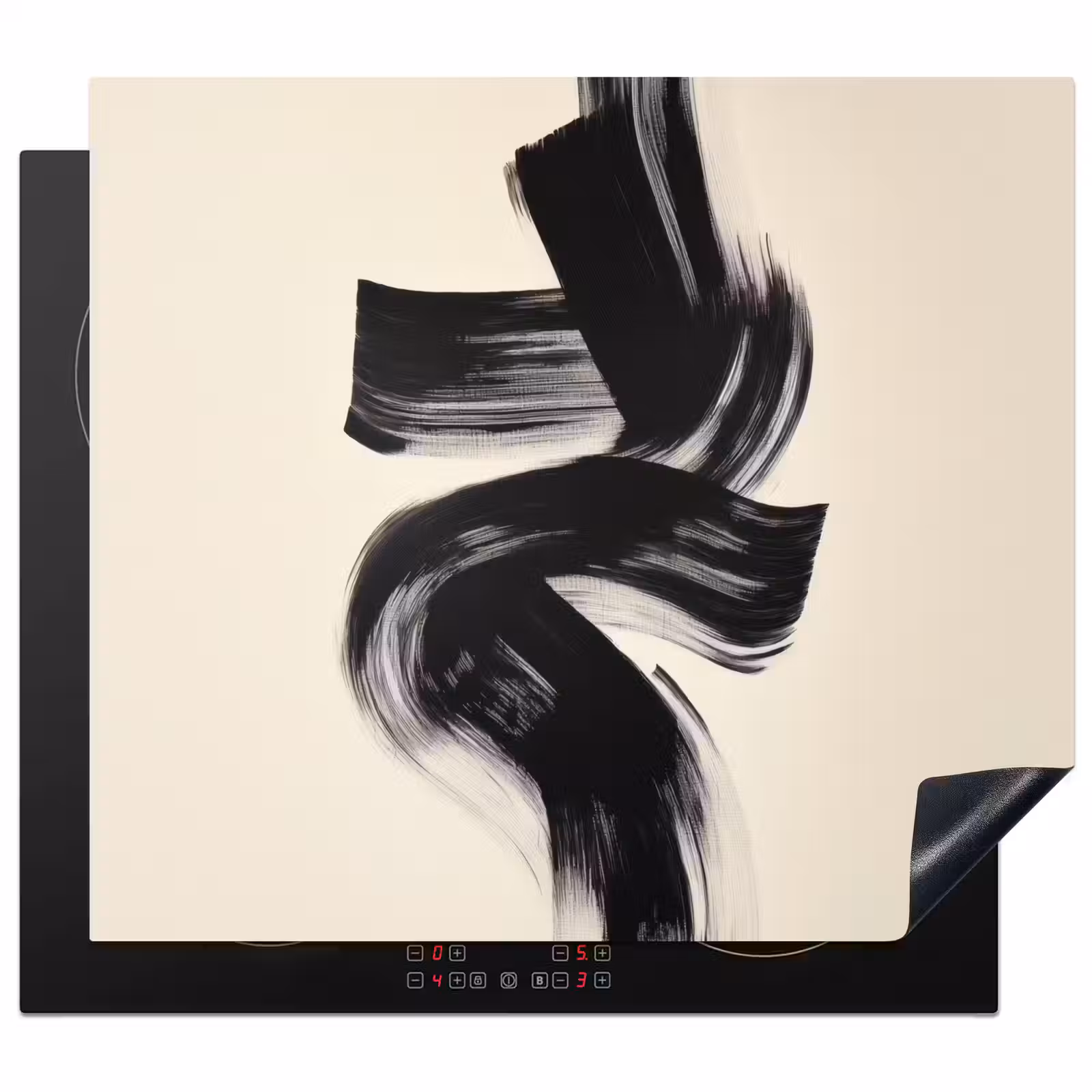 Protection plaque induction - Rayures - Noir - Abstrait — 1