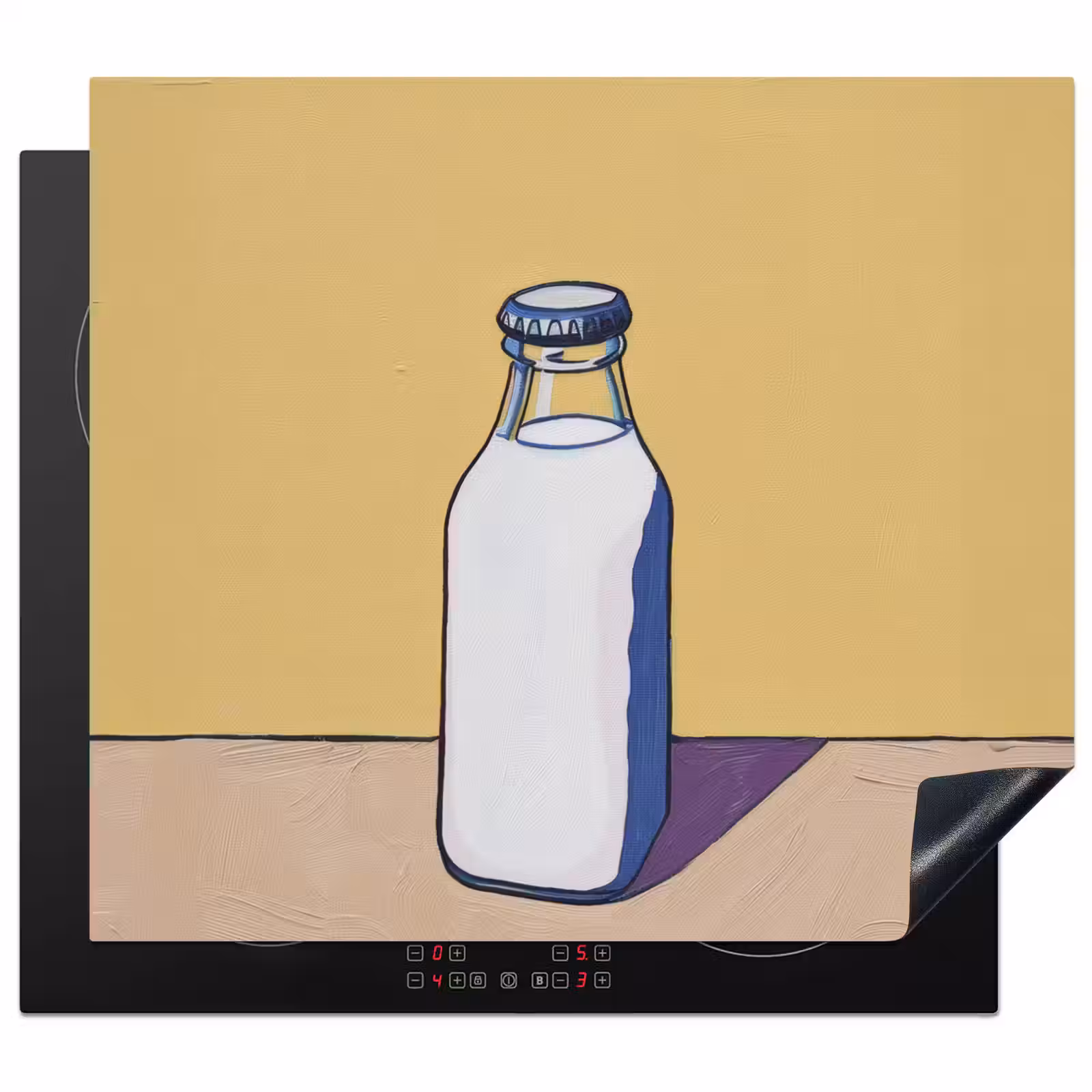 Protection plaque induction - Verres - Bouteille - Illustration - Lait — 1
