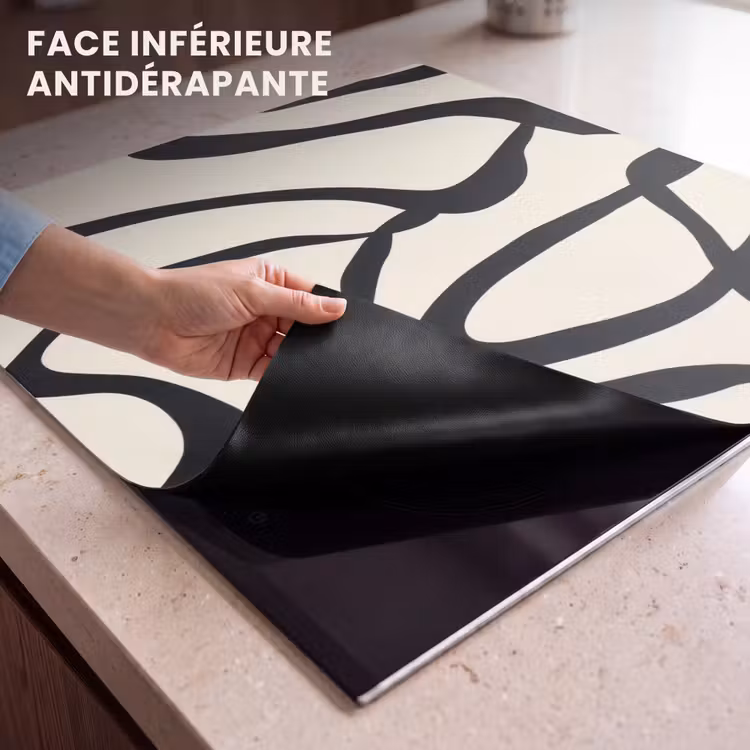 Protection plaque induction - Abstrait - Lignes - Moderne - Beige — 7