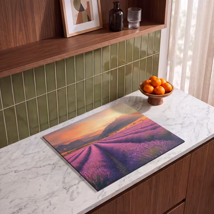 Protection plaque induction - Champ de lavande - Coucher de soleil - Violet — 4