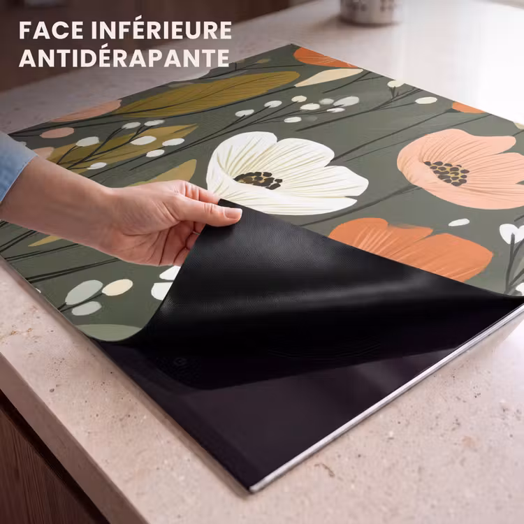 Protection plaque induction - Fleurs - Illustration - Vert — 7
