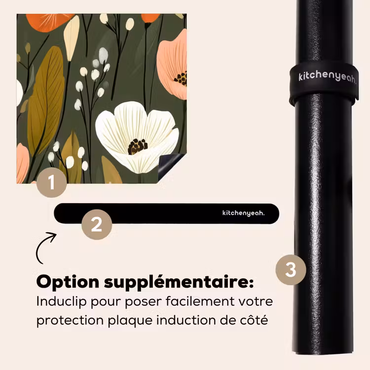 Protection plaque induction - Fleurs - Illustration - Vert — 8