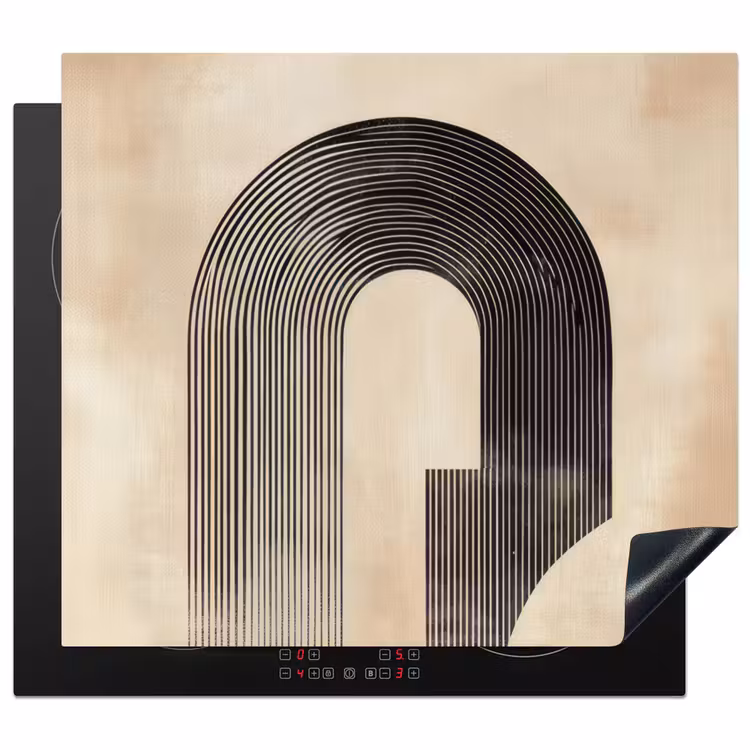 Protection plaque induction - Noeud - Rayures - Minimaliste - Noir — 1