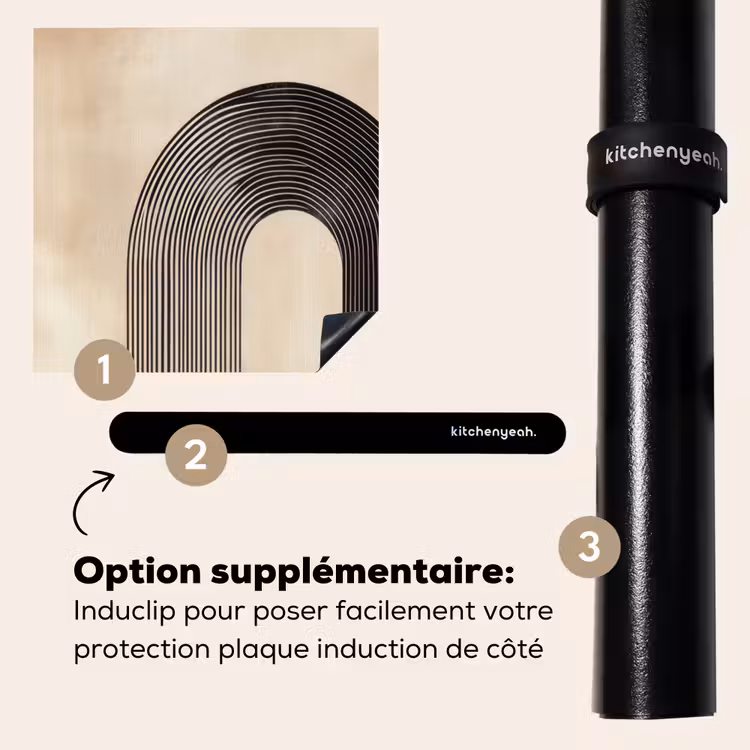 Protection plaque induction - Noeud - Rayures - Minimaliste - Noir — 8