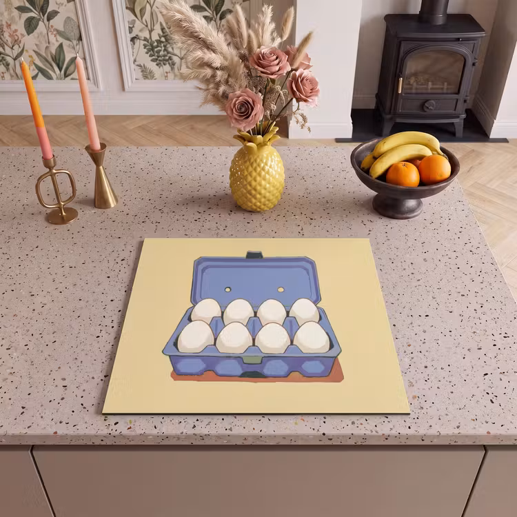 Protection plaque induction - Oeufs - Boîte - Minimaliste - Bleu — 3