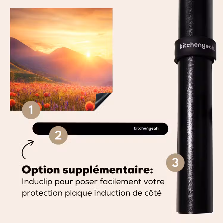 Protection plaque induction - Paysage - Coucher de soleil - Champ de fleurs — 8