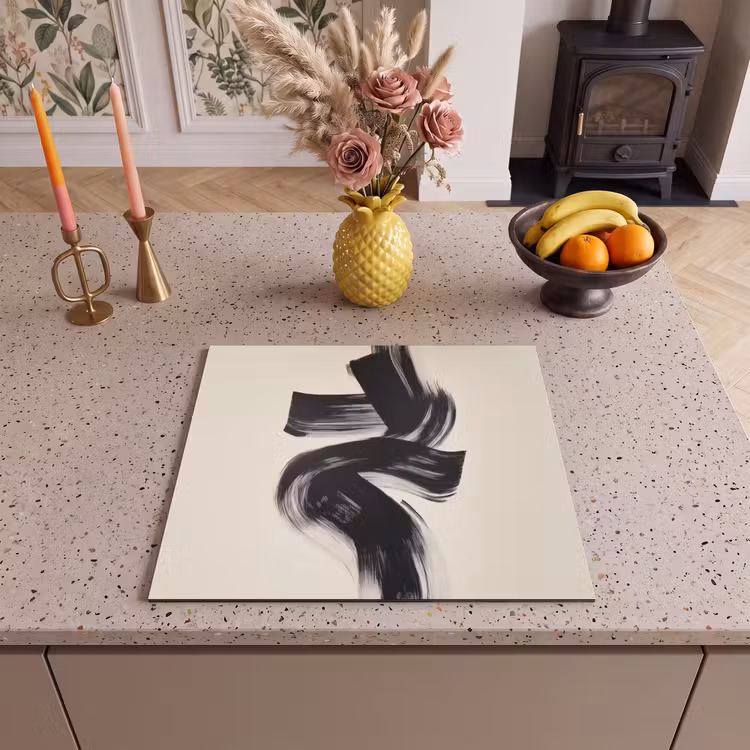 Protection plaque induction - Rayures - Noir - Abstrait — 3
