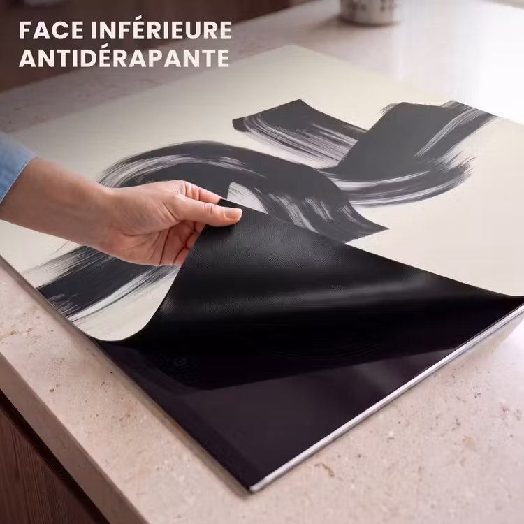 Protection plaque induction - Rayures - Noir - Abstrait — 7