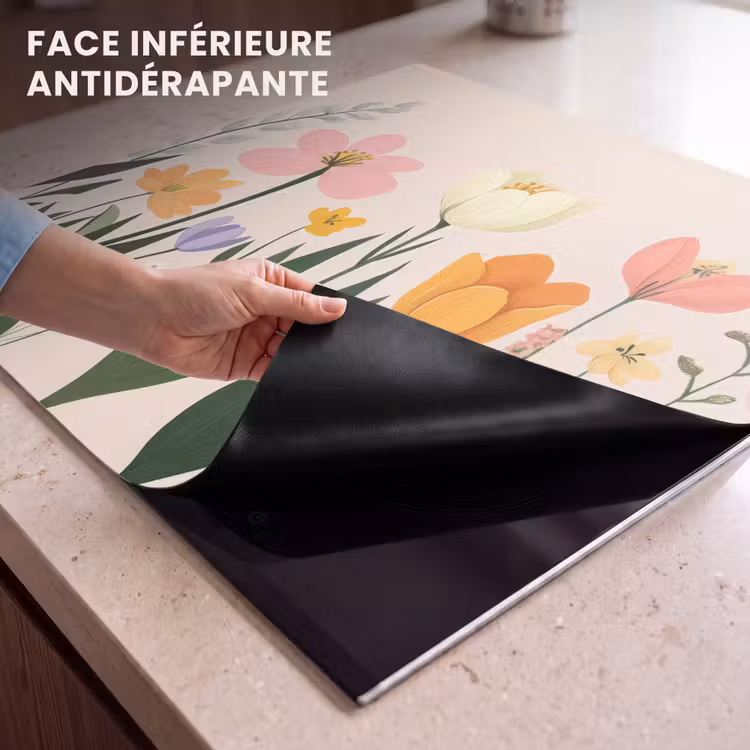 Protection plaque induction - Teintes pastel - Fleurs - Illustration — 7