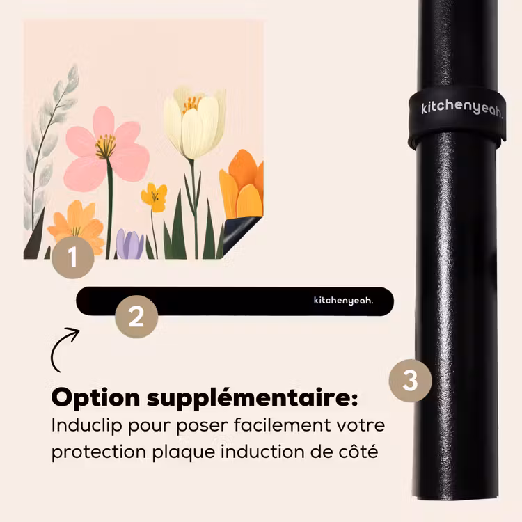 Protection plaque induction - Teintes pastel - Fleurs - Illustration — 8