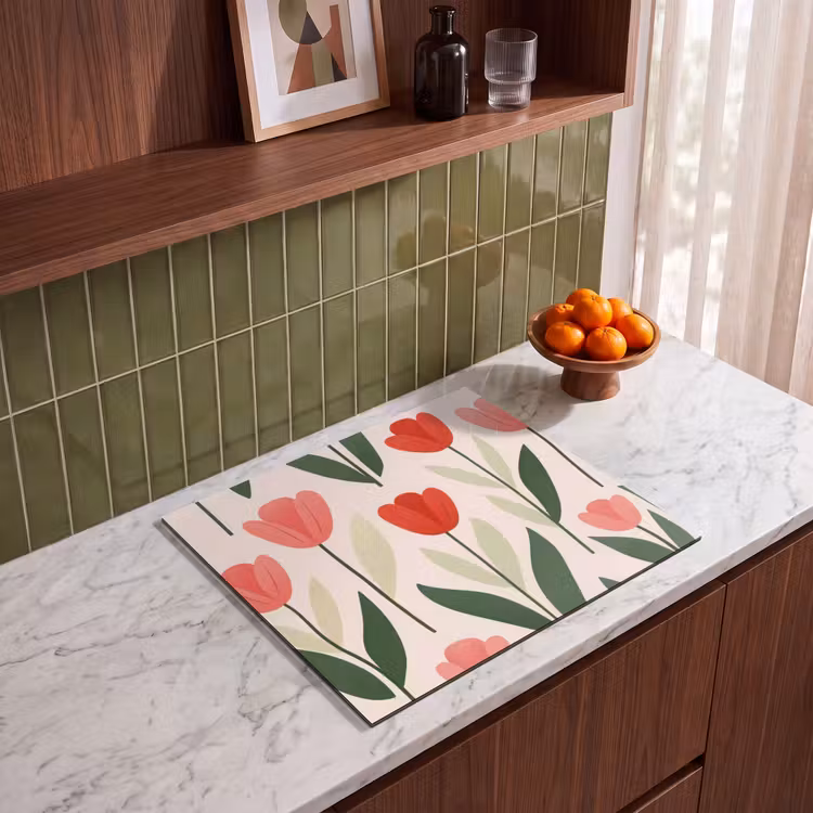 Protection plaque induction - Tulipes - Moderne - Rose — 4