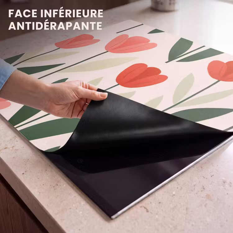 Protection plaque induction - Tulipes - Moderne - Rose — 7